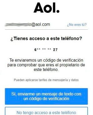 verificar celular correo aol